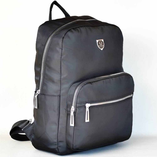 Дамска раница от промазан водонепропусклив плат, 40/30/18см, голяма, черна