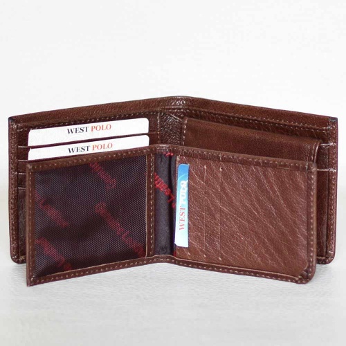 Мъжки портфейл от естествена кожа 2 в 1, с вадещ се органайзер за документи, кафяв