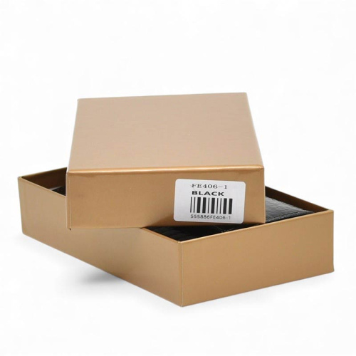 Дамско портмоне от естествена кожа лачено с кроко ефект черно