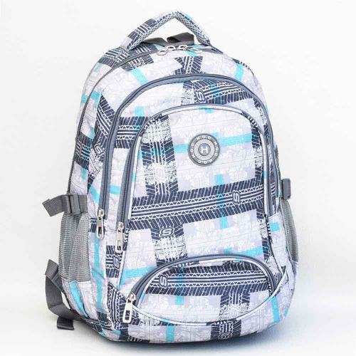 Ученическа раница за тийнейджъри с много отделения, стилен практичен дизайн, светъл десен