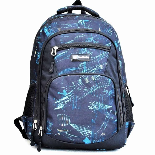 Ученическа раница евтина, непромокаема, с много джобчета, тъмен десен