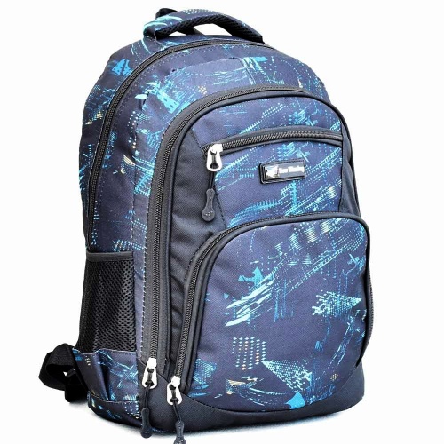 Ученическа раница евтина, непромокаема, с много джобчета, тъмен десен