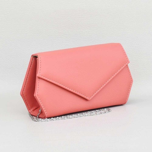 Клъч, официална дамска чанта тип плик, тъмно розова