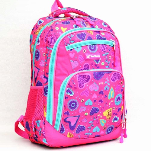Ученическа раница евтина, непромокаема, с много джобчета, розова