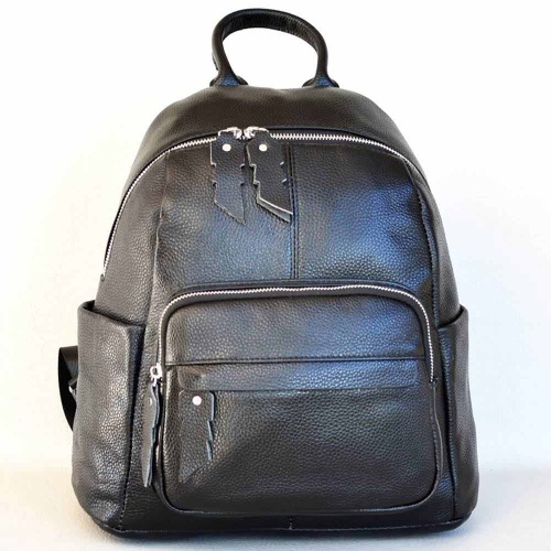 Дамска раница-чанта от естествена кожа, висококачествена, класически модел, черна