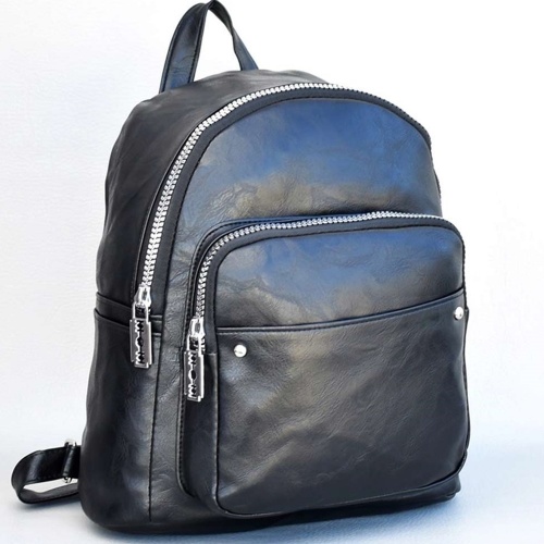 Дамска раница от еко кожа, класически модел, черна