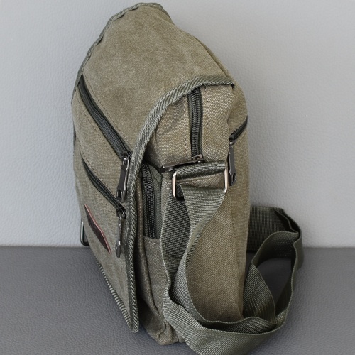 Евтина мъжка чанта от брезент за носене на рамо с капак всекидневна