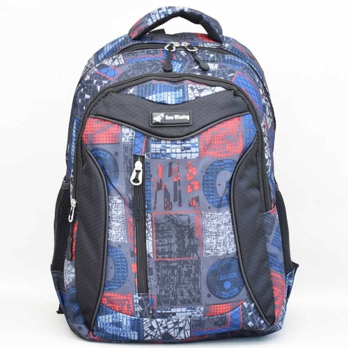 Ученическа раница за момче, непромокаема, функционална и удобна, тъмен десен