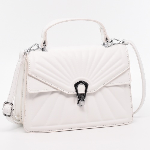 Малка дамска чанта за през рамо стилен модел бяла