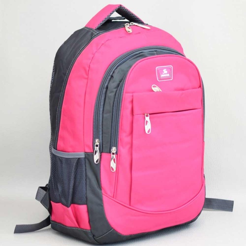 Ученическа раница евтина, непромокаема, с две големи отделения, розова