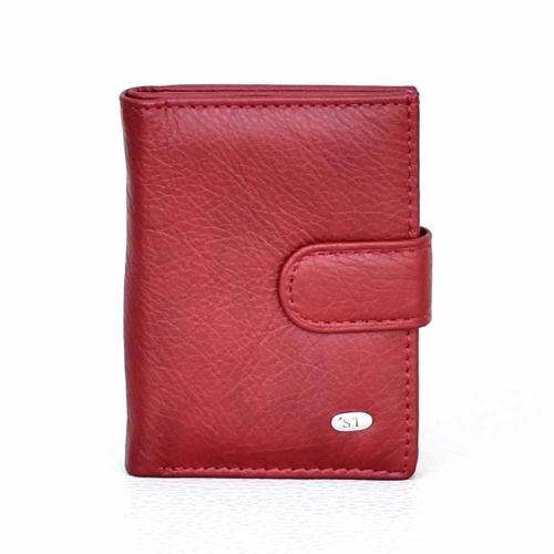 Калъф за документи и карти от естествена кожа, тип визитник 12 листа, с отделение за банкноти, бордо