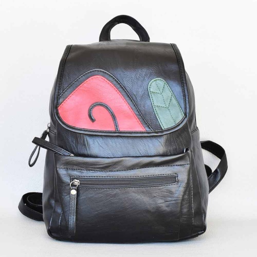 Дамска раница от еко кожа, мека варена кожа