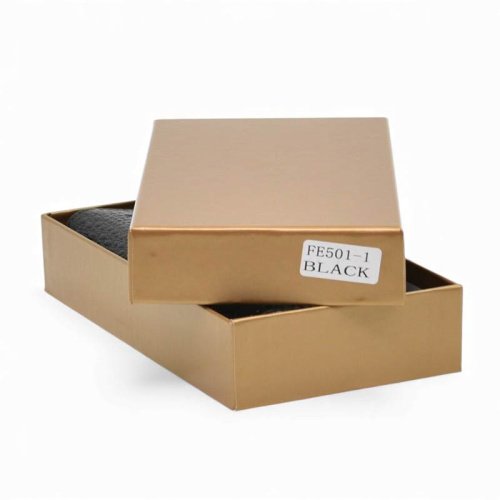 Лачено портмоне от естествена кожа кроко ефект с много отделения черно