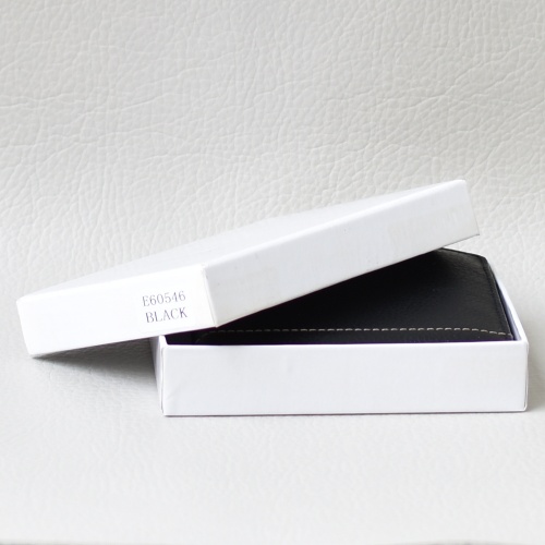 Мъжки портфейл от естествена кожа с щипка и със скрито закопчаване черен