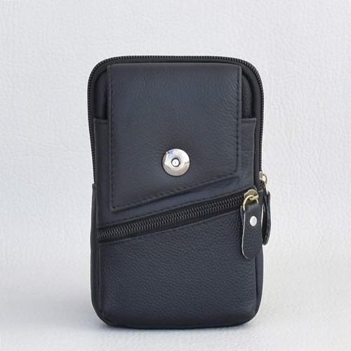 Мъжка чанта от естествена кожа с гайка за колан и за през рамо