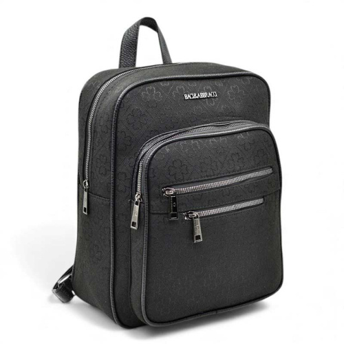 Дамска раница от здрав плат с много джобове спортно-елегантен модел черна