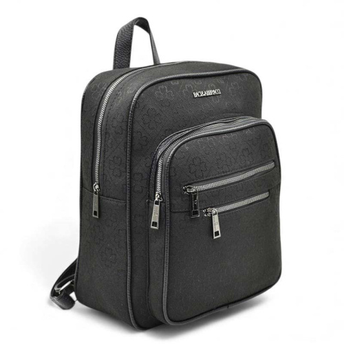 Дамска раница от здрав плат с много джобове спортно-елегантен модел черна