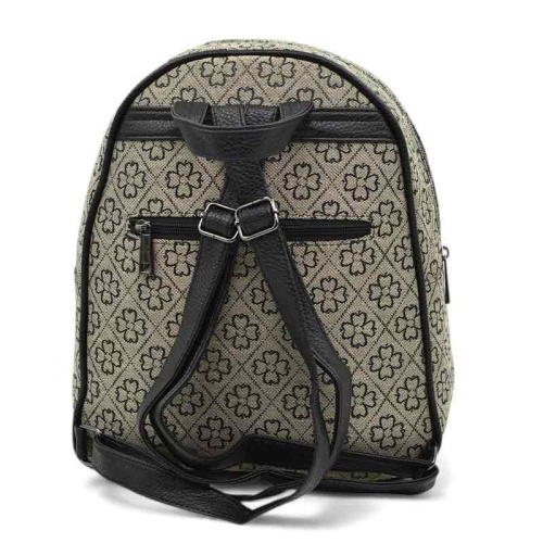 Дамска раница от здрав плат с много отделения топ модел бежова