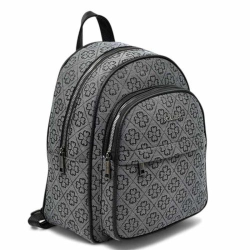 Дамска раница от здрав плат с много отделения топ модел сива