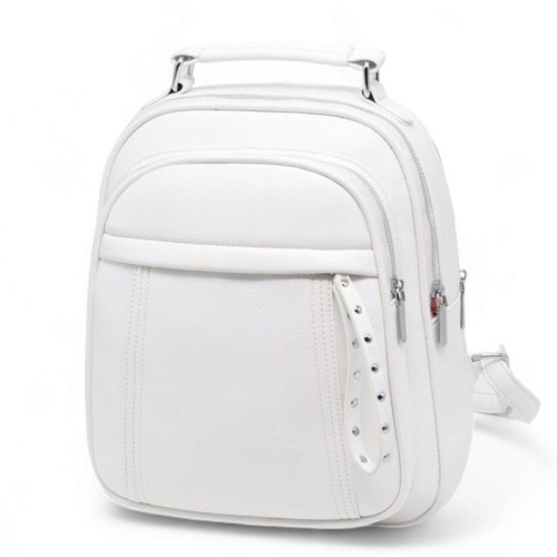 Дамска раница/чанта от висококачествена еко кожа с две отделения нов модел бяла