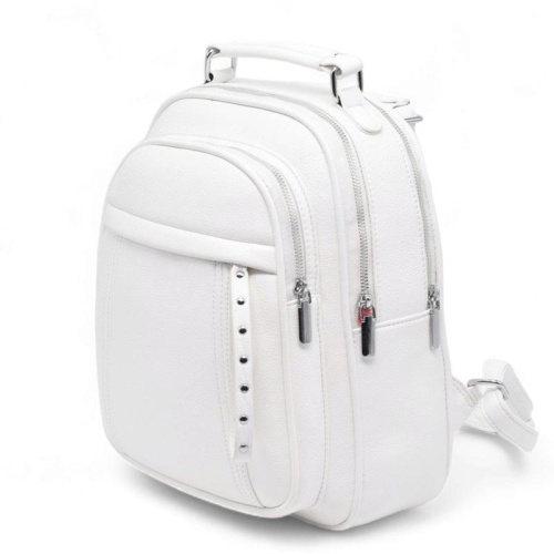 Дамска раница/чанта от висококачествена еко кожа с две отделения нов модел бяла