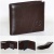 Мъжки портфейл от естествена кожа с много отделения за документи и карти, тъмно кафяв