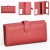 Дамско портмоне от естествена кожа с много отделения за карти и документи, червено