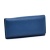 Дамско портмоне от естествена кожа с вътрешен монетник, син