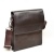 Мъжка чанта от естествена кожа с много отделения, изчистен модел за през рамо 21 см, кафява
