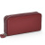Дамско портмоне от естествена кожа две отделения с цип и дръжка за в ръка топ модел тъмно червено
